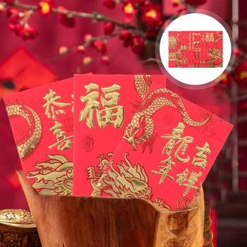 30 броя червени пликове в китайски стил, червени пликове с лек модел, пакети с пари на късмет