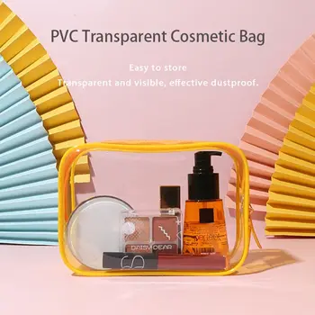 Квадратна Чанта-Органайзер За Пътуване PVC-Органайзер За Косметичек, козметични чанти За Съхранение на Тоалетни Принадлежности, Прозрачна Косметичка
