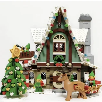 НОВОСТ В ПРИСЪСТВИЕТО на 10275 Creative Expert Winter Village Club House, Шейна, дърво, строителни блокове, тухли, играчка за деца Коледен подарък