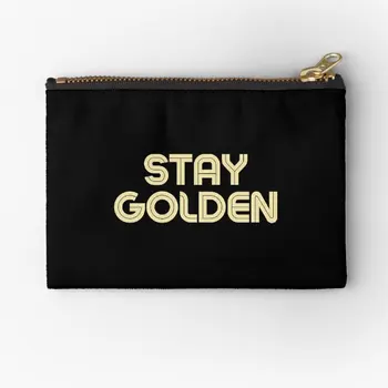 Stay Golden Art Идеален За Чанти С Цип Golden Birt, Преносими Чанти, Пари Чорапогащи, Козметични Малки Бутони, За Съхранение На Бельо За Мъже И Жени