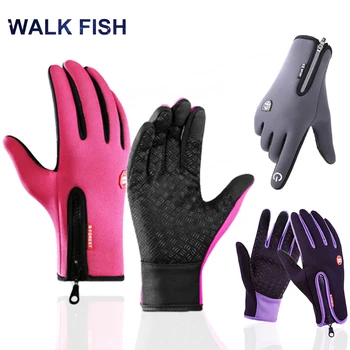 Зимни топли ръкавици за риболов, РАЗХОДКА FISH, непромокаеми ръкавици със сензорен екран, колоездене, ски, спорт, ветроупорен нескользящие ръкавици с пълни пръсти