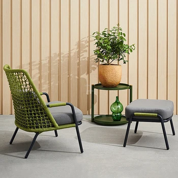 Европейското дизайнерско кресло, подправени плажни столове за градинска мебел, модерни улични столове от ратан, единичен разтегателен диван и фотьойл