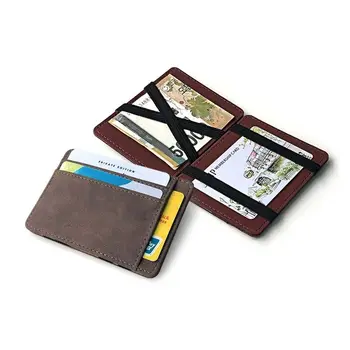 Мъжки портфейл от изкуствена кожа, джоб за монети, притежател на кредитна карта, чанта с цип за монети, модерен тънък